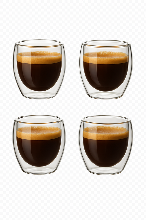 Lot tasses verre double paroi isolant borosilicate