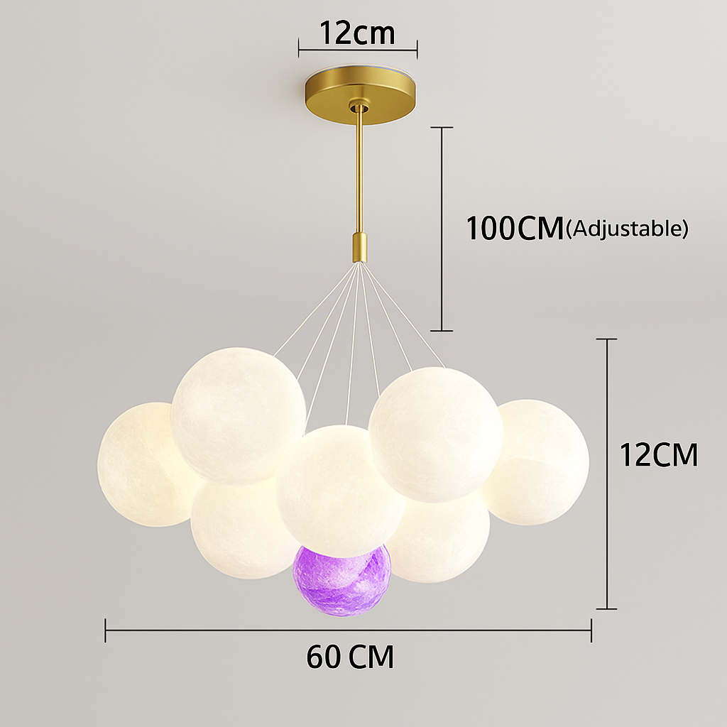 Lune Lustre Lampes Bulle Lustre Lumière pour Salon Chambre D'enfant Chambre Lampes Suspendues Or Noir G9 Ampoule AC220V - vue 16 sur 24