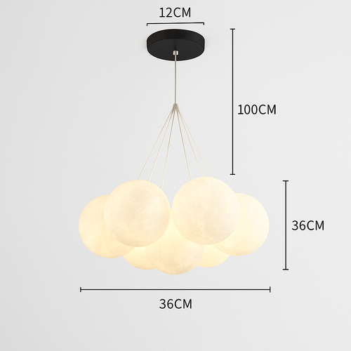 Lune Lustre Lampes Bulle Lustre Lumière pour Salon Chambre D'enfant Chambre Lampes Suspendues Or Noir G9 Ampoule AC220V - vue 11 sur 24