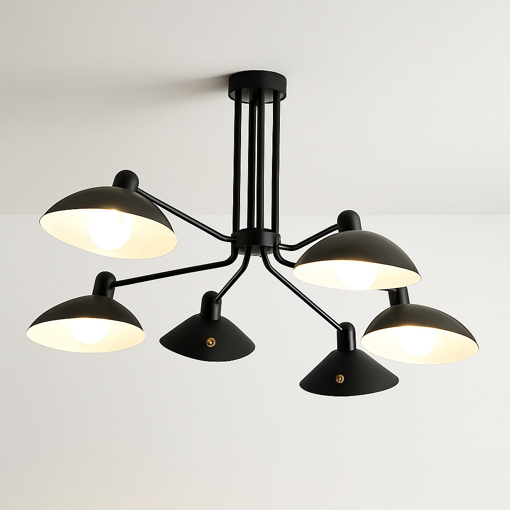 lustre araignée en fer nordique vintage industriel led éclairage - vue 4 sur 14
