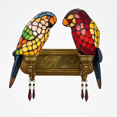 lustre art déco design tiffany parrot pour un éclairage élégant - vue 17 sur 25