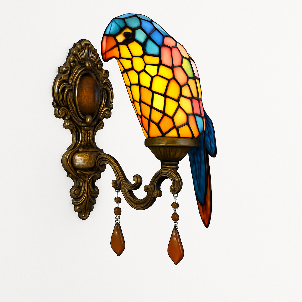 lustre art déco design tiffany parrot pour un éclairage élégant - vue 25 sur 25