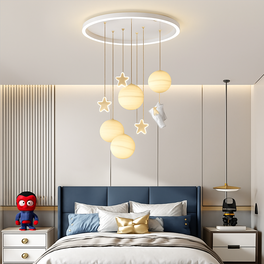 lustre astronautes lumineux pour chambre d'enfant design moderne - vue 3 sur 10