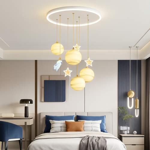 lustre astronautes lumineux pour chambre d'enfant design moderne - vue 5 sur 10