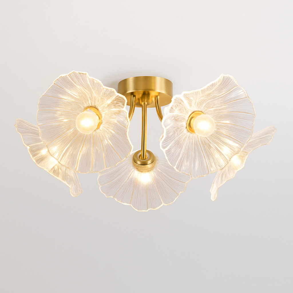 Lustre avec fleurs en verre déco nordique moderne - vue 11 sur 14