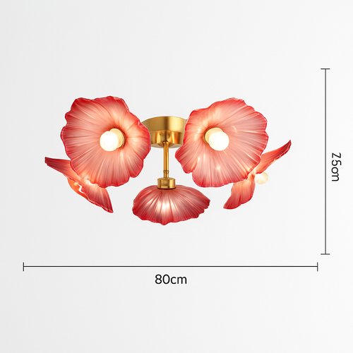 Lustre avec fleurs en verre déco nordique moderne - vue 13 sur 14