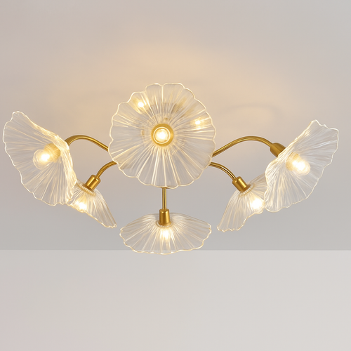 Lustre avec fleurs en verre déco nordique moderne - vue 14 sur 14