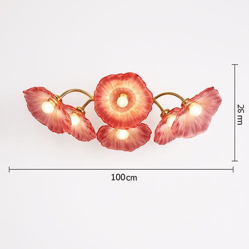 Lustre avec fleurs en verre déco nordique moderne - vue 15 sur 14