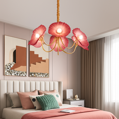 Lustre avec fleurs en verre déco nordique moderne - vue 6 sur 14