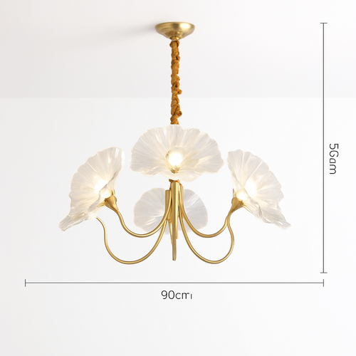 Lustre avec fleurs en verre déco nordique moderne - vue 10 sur 14