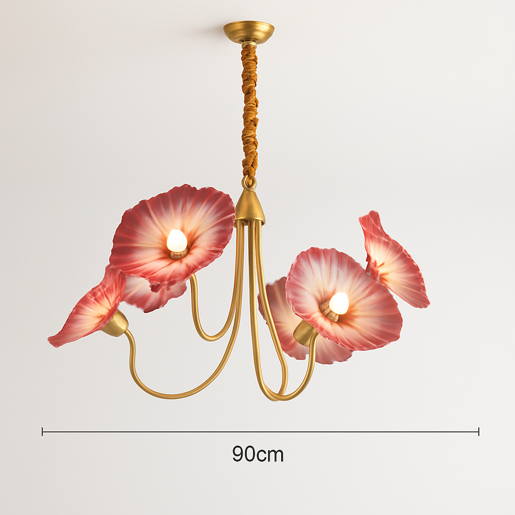 Lustre avec fleurs en verre déco nordique moderne - vue 10 sur 14