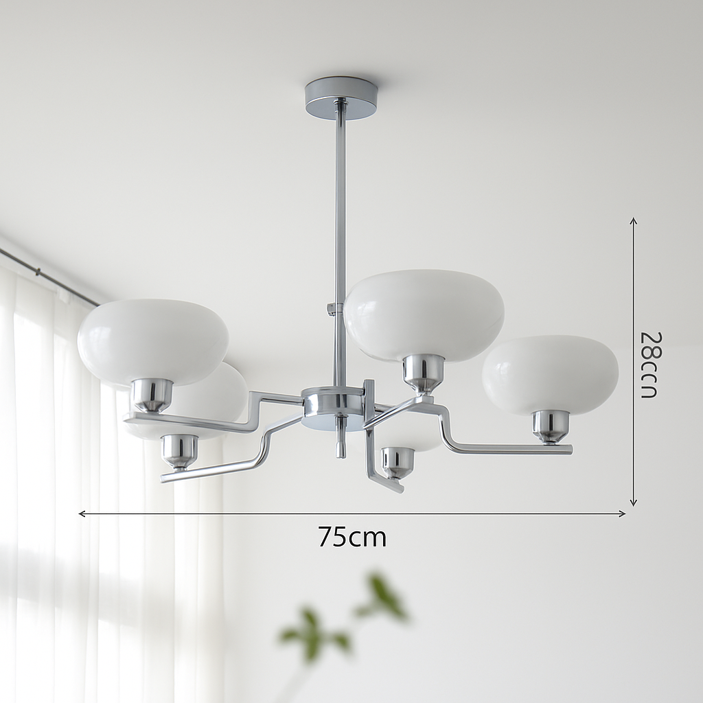 lustre bauhaus abat-jour en verre design art déco moderne - vue 12 sur 13