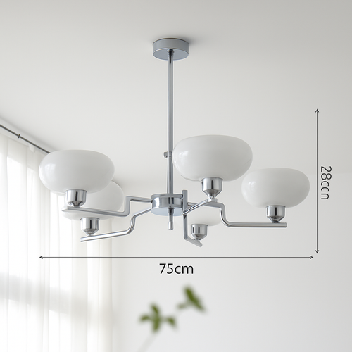 lustre bauhaus abat-jour en verre design art déco moderne - vue 13 sur 13