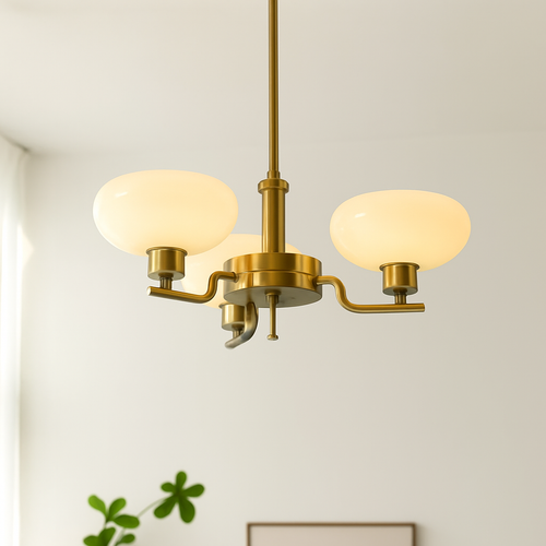 lustre bauhaus abat-jour en verre design art déco moderne - vue 6 sur 13