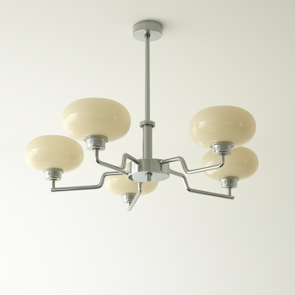 lustre bauhaus abat-jour en verre design art déco moderne - vue 8 sur 13