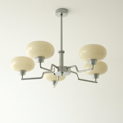 lustre bauhaus abat-jour en verre design art déco moderne - vue 9 sur 13