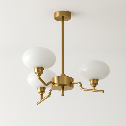 lustre bauhaus abat-jour en verre design art déco moderne - vue 11 sur 13