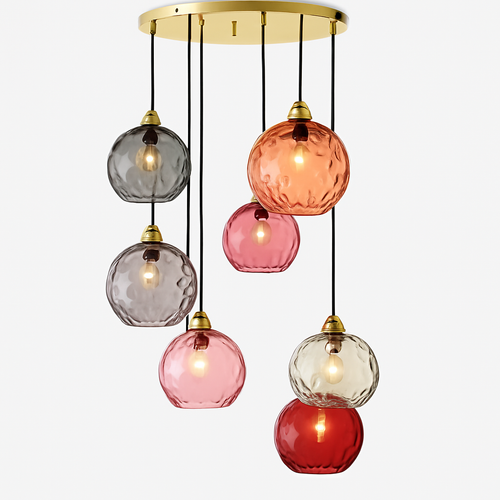 lustre boule de verre moderne grain d'eau luminaire suspendu nordique - vue 2 sur 30