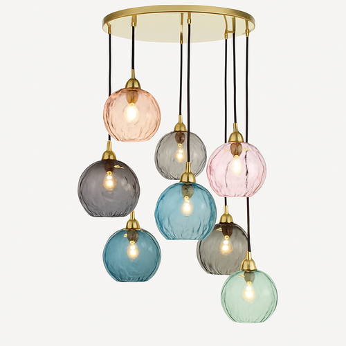 lustre boule de verre moderne grain d'eau luminaire suspendu nordique - vue 4 sur 30