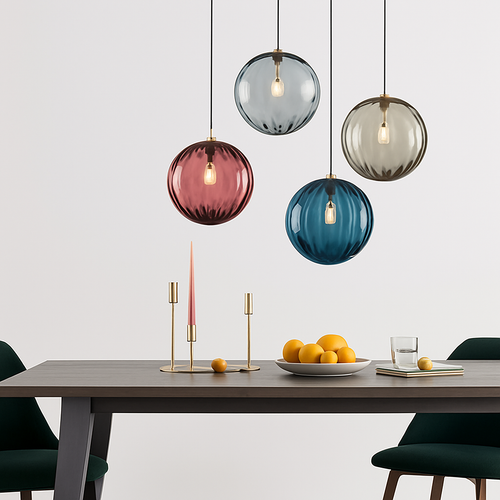 lustre boule de verre moderne grain d'eau luminaire suspendu nordique - vue 7 sur 30