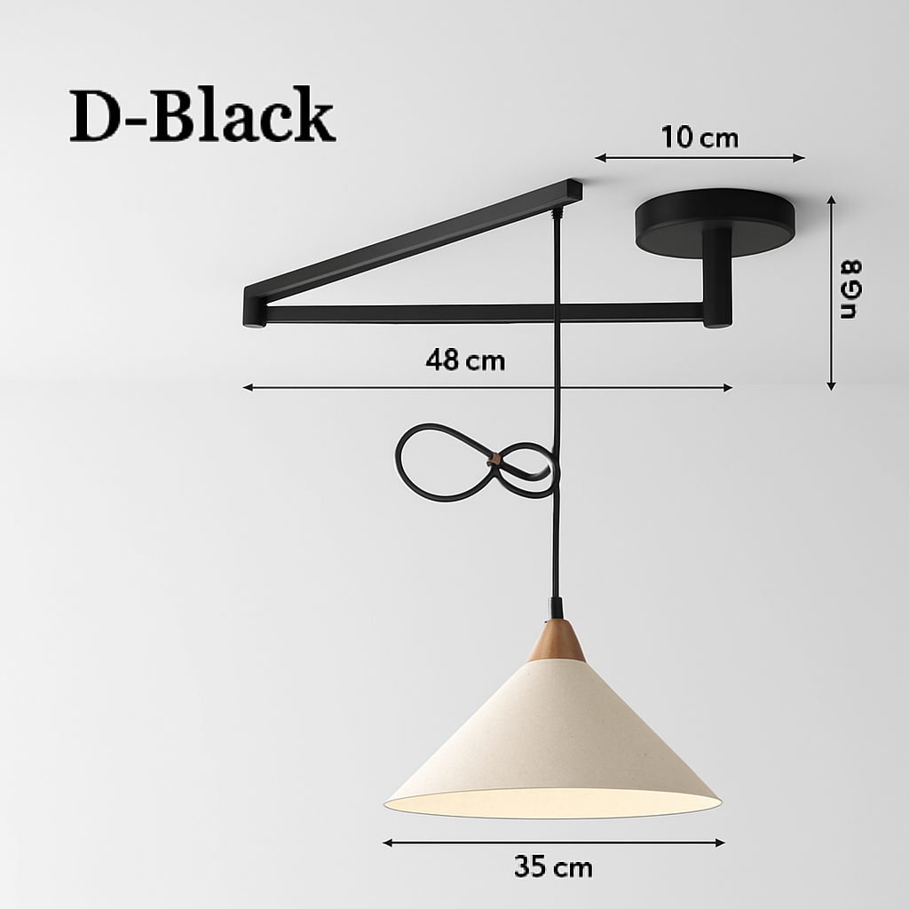 lustre à bras long rotatif réglable moderne pliable et rétractable - vue 12 sur 22