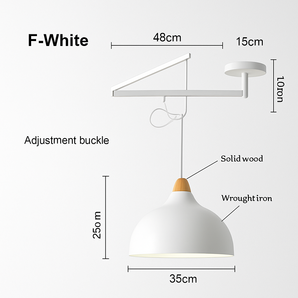 lustre à bras long rotatif réglable moderne pliable et rétractable - vue 15 sur 22