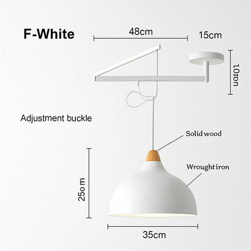 lustre à bras long rotatif réglable moderne pliable et rétractable - vue 16 sur 22