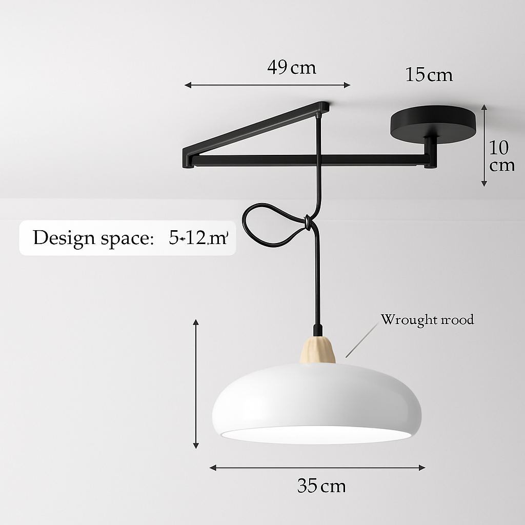 lustre à bras long rotatif réglable moderne pliable et rétractable - vue 18 sur 22