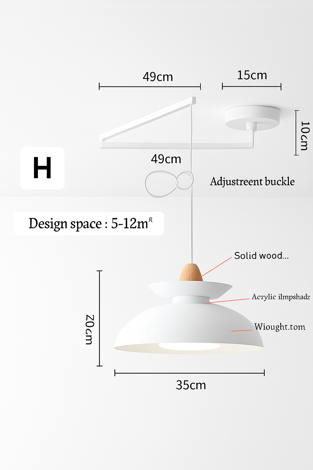 lustre à bras long rotatif réglable moderne pliable et rétractable - vue 19 sur 22