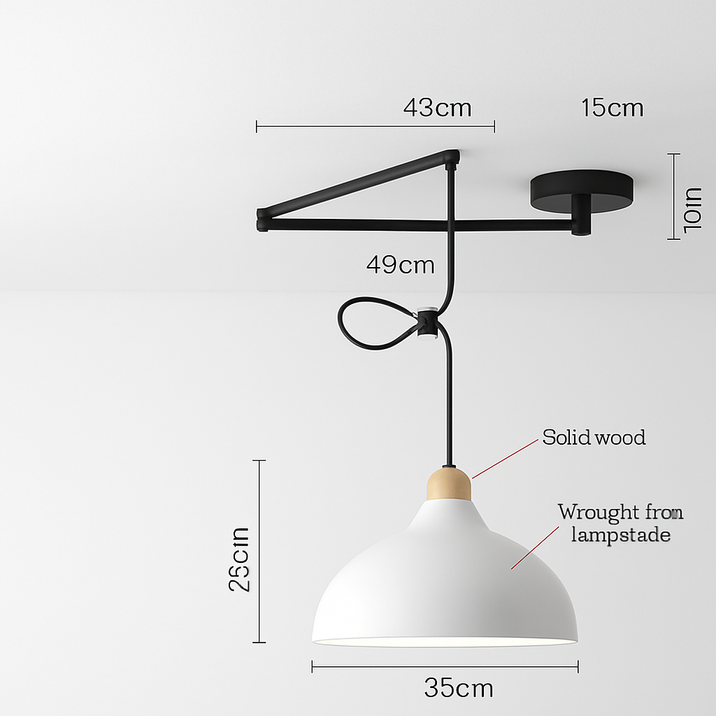 lustre à bras long rotatif réglable moderne pliable et rétractable - vue 22 sur 22
