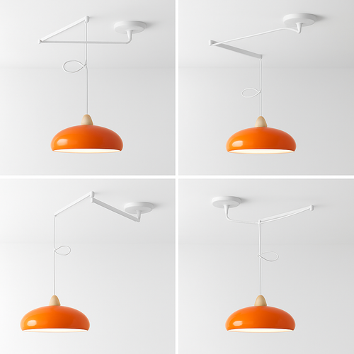lustre à bras long rotatif réglable moderne pliable et rétractable - vue 7 sur 22