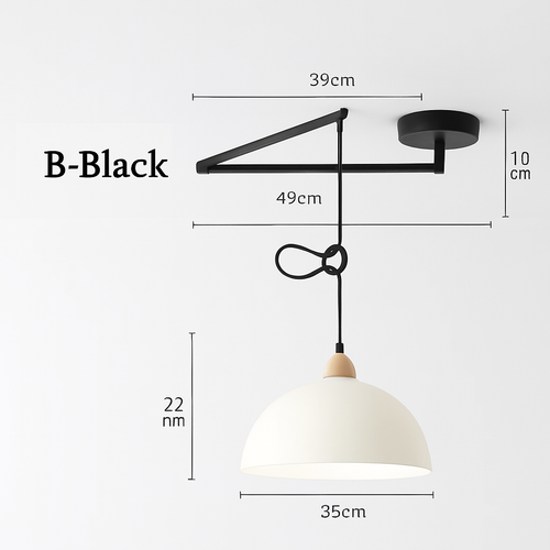 lustre à bras long rotatif réglable moderne pliable et rétractable - vue 8 sur 22