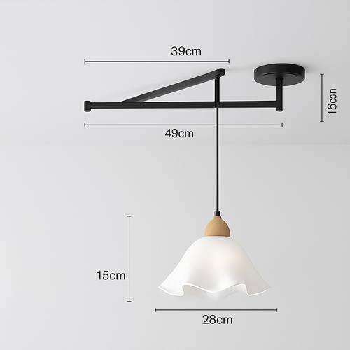 lustre à bras long rotatif réglable moderne pliable et rétractable - vue 10 sur 22