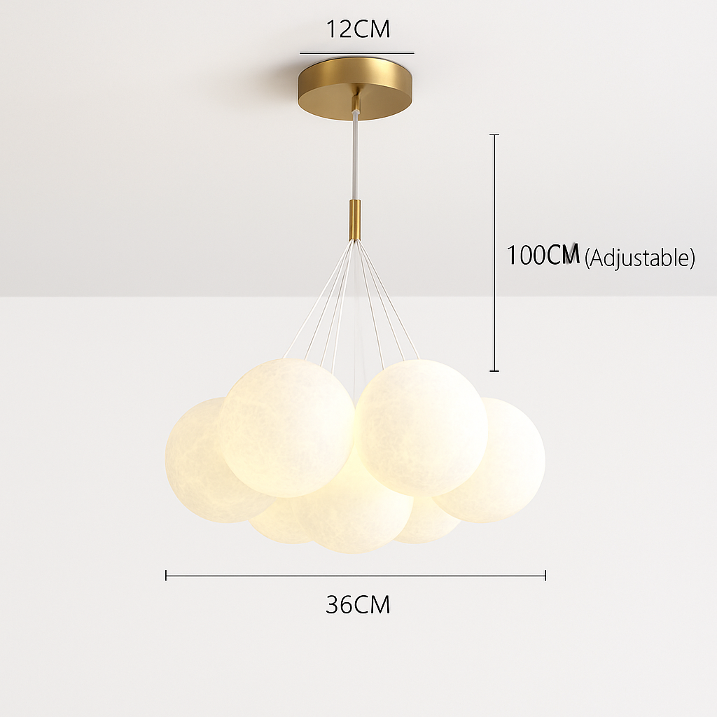 lustre bulle lumière pour salon chambre suspendues - vue 18 sur 24