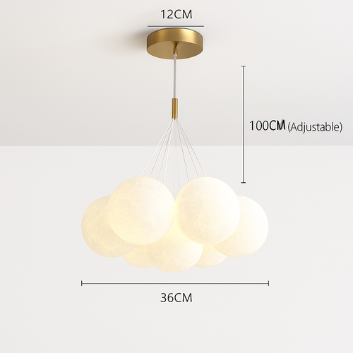 lustre bulle lumière pour salon chambre suspendues - vue 19 sur 24