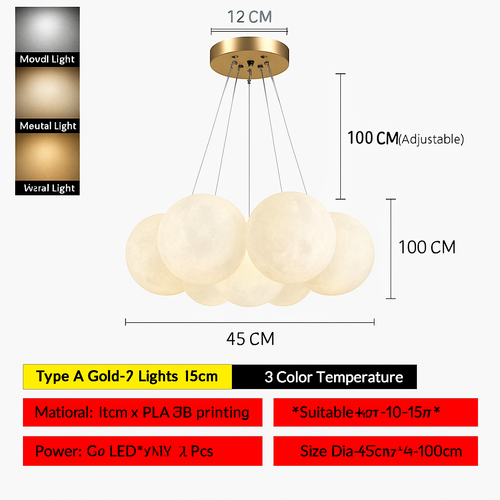 lustre bulle lumière pour salon chambre suspendues - vue 25 sur 24