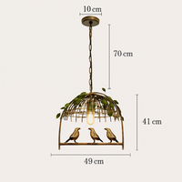 lustre cage à oiseaux style industriel rétro fer forgé décoratif