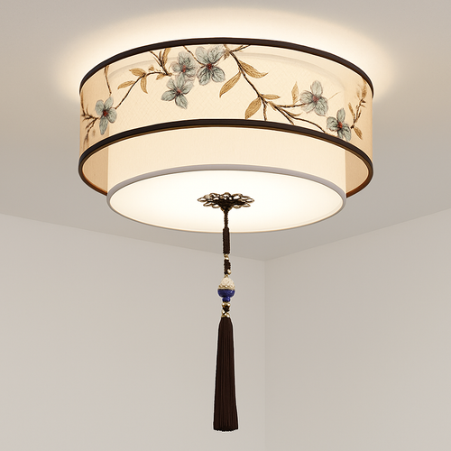 lustre chinois plafonnier chambre ronde Chinoiserie Luminaire Suspendu rétro maison salon étude Luminaire éclairage - vue 16 sur 17
