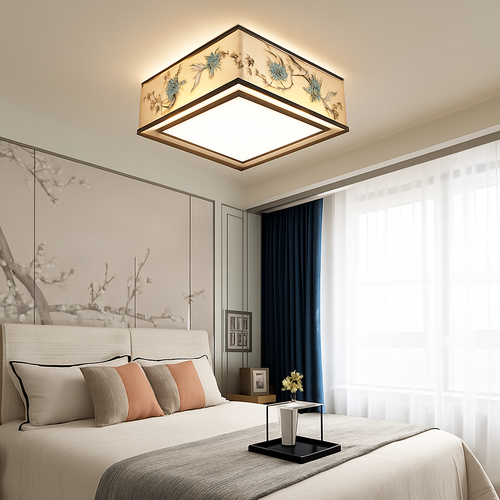 lustre chinois plafonnier chambre ronde Chinoiserie Luminaire Suspendu rétro maison salon étude Luminaire éclairage - vue 6 sur 17