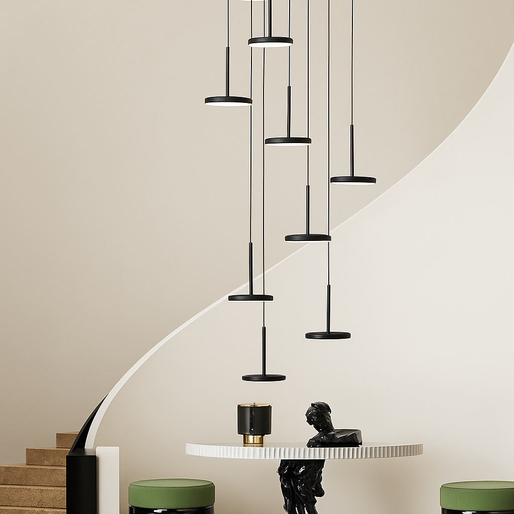 lustre circulaire led moderne nordique design suspendu - vue 1 sur 12