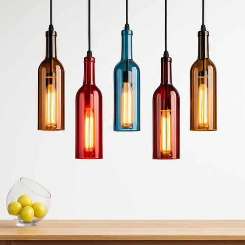lustre créatif en forme de bouteille de vin décoratif pour la maison - vue 2 sur 15