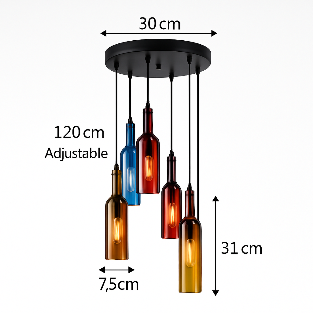 lustre créatif en forme de bouteille de vin décoratif pour la maison - vue 11 sur 15