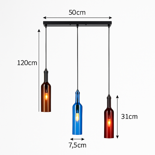 lustre créatif en forme de bouteille de vin décoratif pour la maison - vue 15 sur 15