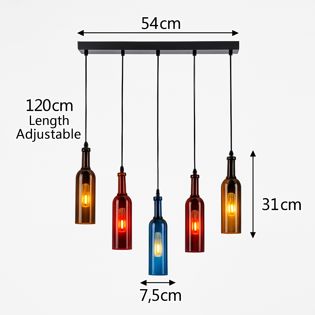 lustre créatif en forme de bouteille de vin décoratif pour la maison - vue 15 sur 15