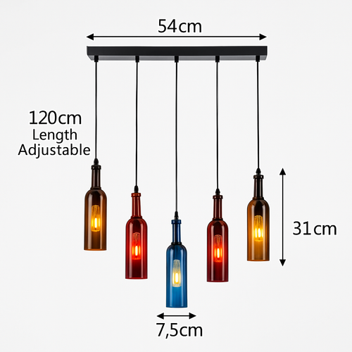 lustre créatif en forme de bouteille de vin décoratif pour la maison - vue 16 sur 15