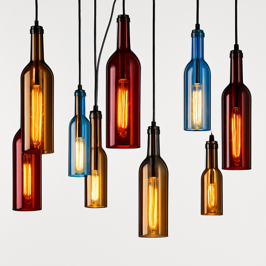 lustre créatif en forme de bouteille de vin décoratif pour la maison - vue 3 sur 15