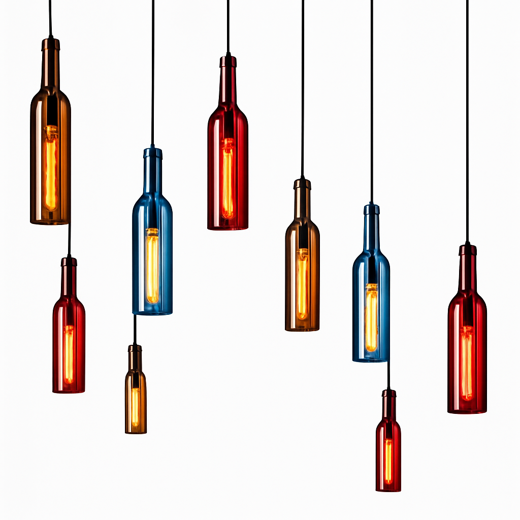 lustre créatif en forme de bouteille de vin décoratif pour la maison - vue 4 sur 15