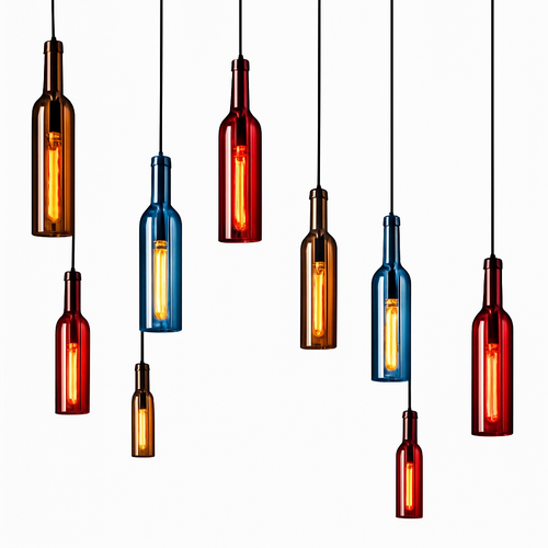 lustre créatif en forme de bouteille de vin décoratif pour la maison - vue 5 sur 15