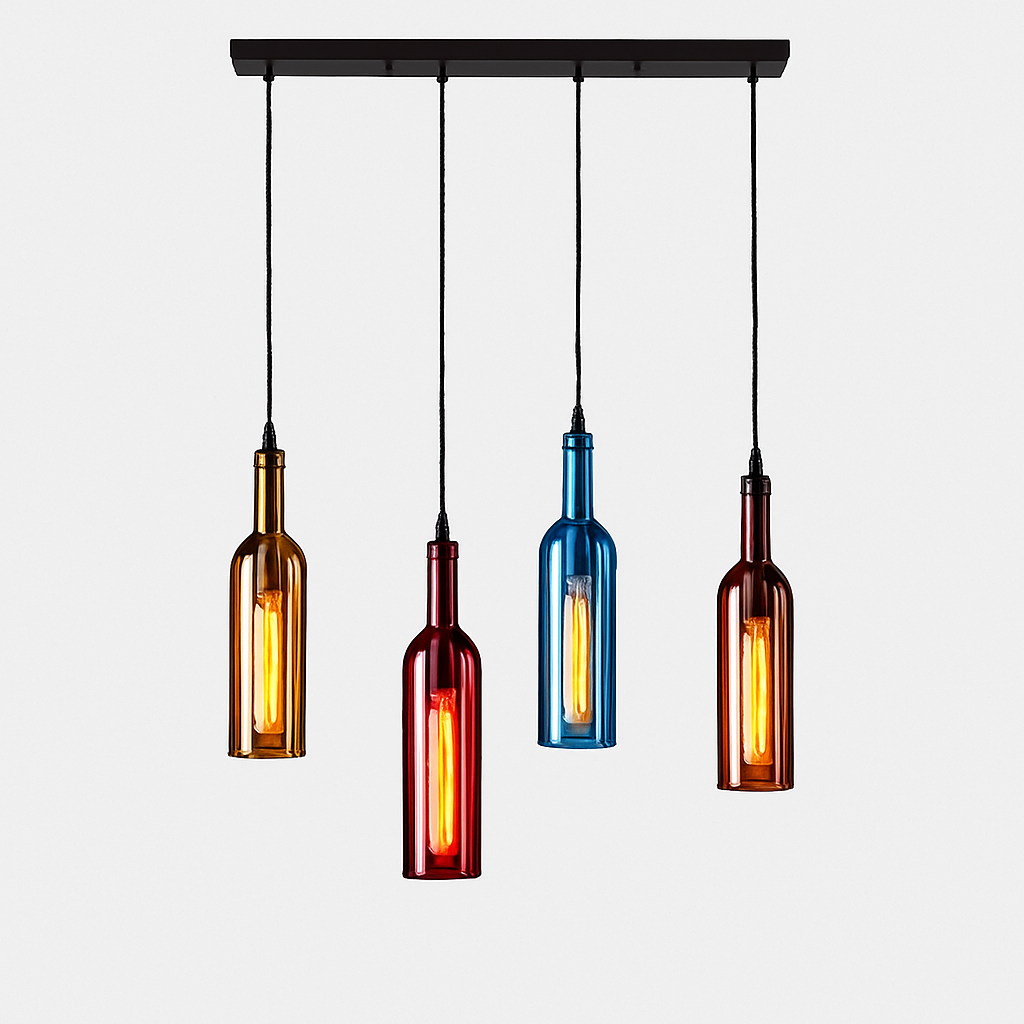 lustre créatif en forme de bouteille de vin décoratif pour la maison - vue 5 sur 15