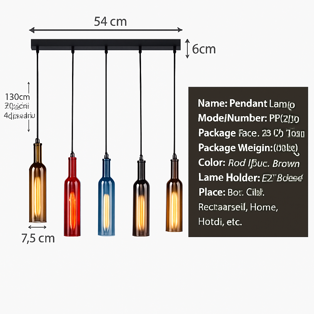 lustre créatif en forme de bouteille de vin décoratif pour la maison - vue 6 sur 15